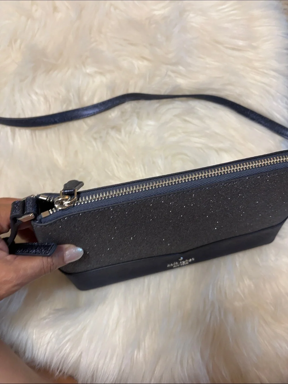 kate spade New York Lola Glitter Navy Dusk Crossbody Bag